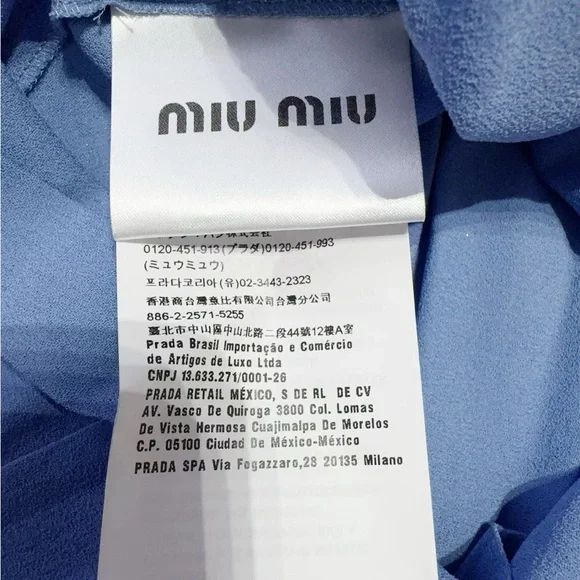 Authentic Miu Miu Blue Dress with White Lace Collar - Picture 5 of 9
